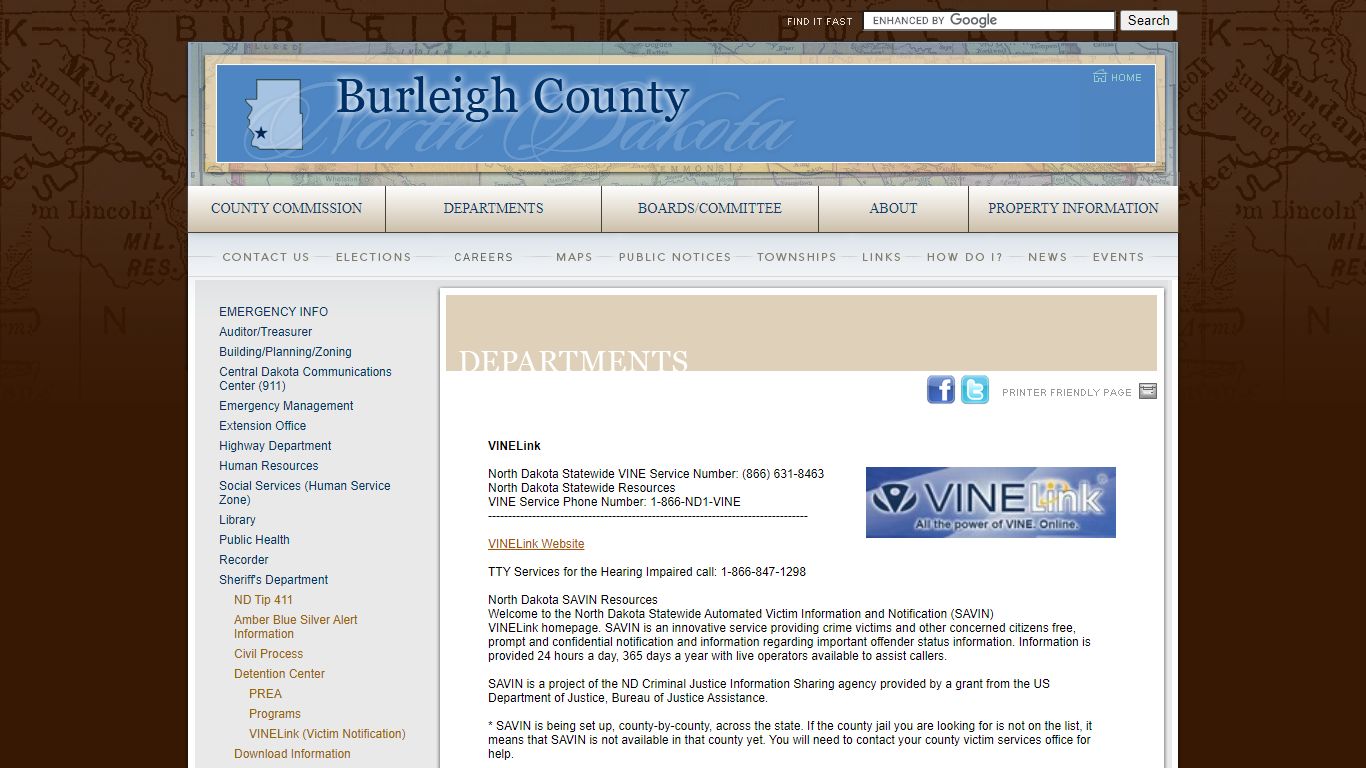 Burleigh County: Detention Center : VINELink